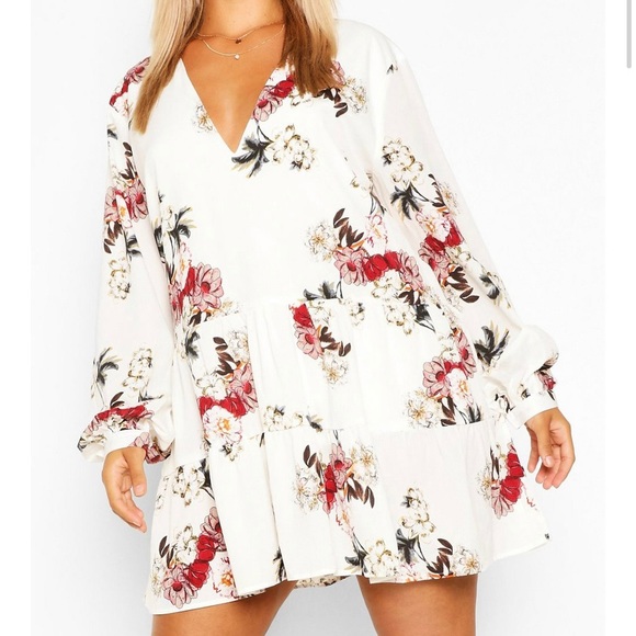 Dresses & Skirts - Plus Floral Tiered Woven Smock Dress